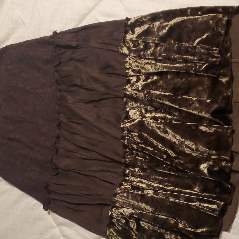 Studio Y Brown TIered Midi Skirt-Small